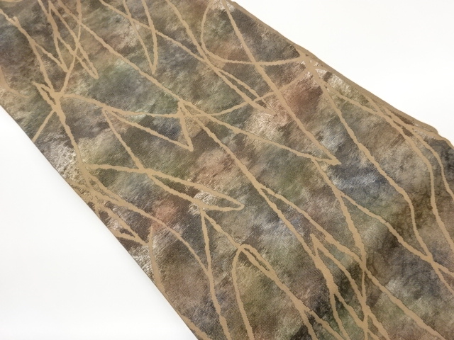 JAPANESE KIMONO / NAGOYA OBI / WOVEN ABSTRACT PATTERN